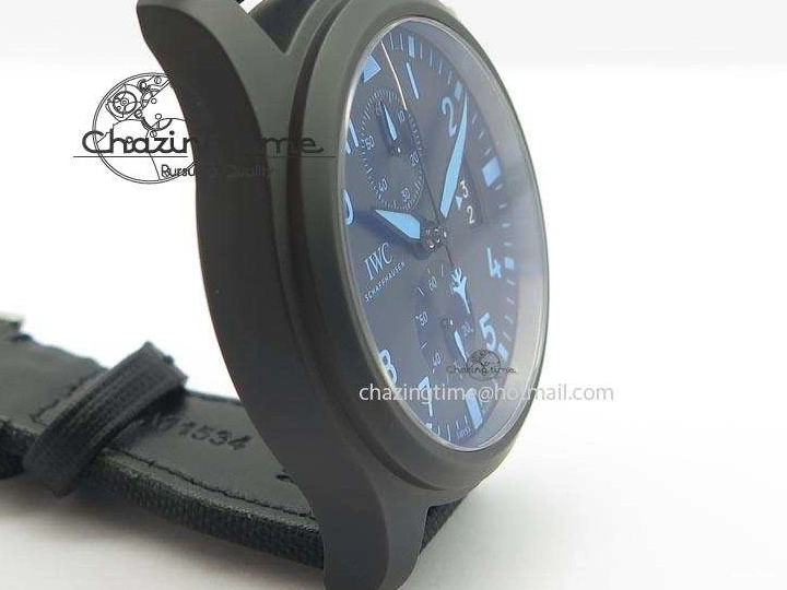 MIROTIME 0521 Pilot Chrono IW388003 Real Ceramic V6F 1:1 Best Edition On Black Nylon Strap A StreetReady 7284